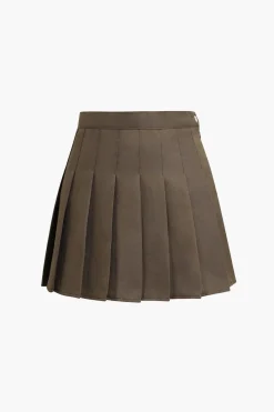 Basic Pleated Mini Skirt