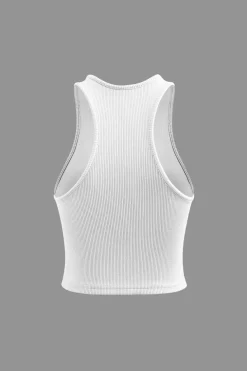 Basic Rib Seam-detail Sleeveless Tank Top