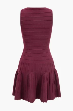 Basic Ribbed Sleeveless Sweater Dress