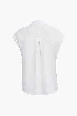 Basic Rolled Cuff Knotted Hem Shirt