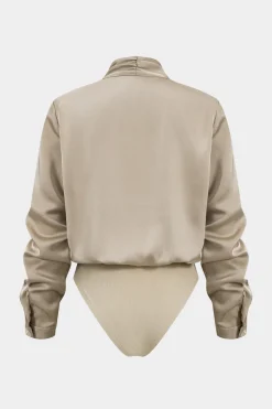 Basic Satin Long Sleeve Bodysuit