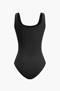 Basic Solid Bodysuit And Trouser Set
