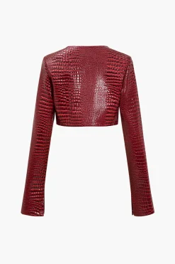 Basic Solid Crop Jacket