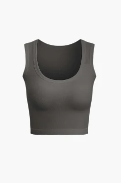 Basic Solid Crop Tank Top