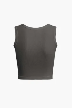 Basic Solid Crop Tank Top
