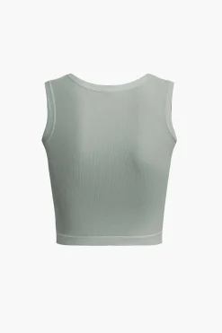 Basic Solid Crop Tank Top