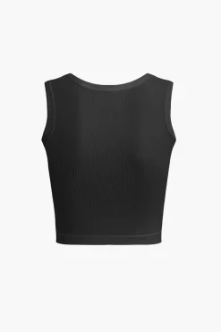Basic Solid Crop Tank Top