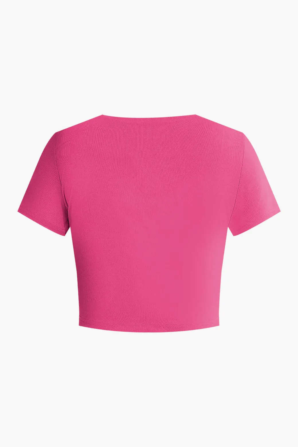Basic Solid Crop T-shirt And Pleated High Waist Wide Leg Pants Set