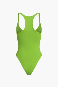 Basic Solid Deep-V Neck Bustier Bodysuit