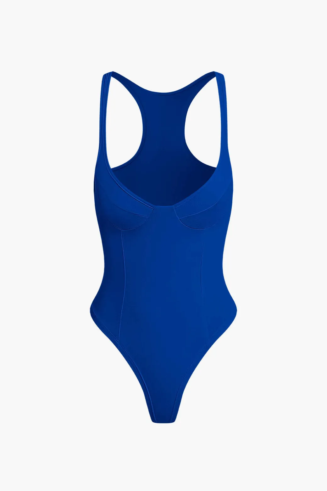 Basic Solid Deep-V Neck Bustier Bodysuit