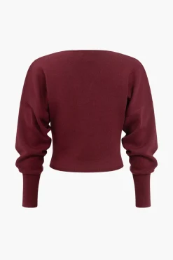 Basic Solid Knit Long-Sleeve Top