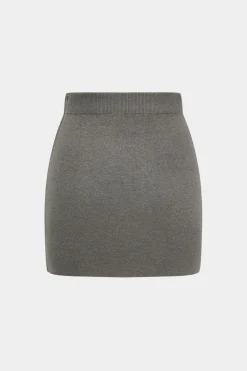 Basic Solid Knit Mini Skirt