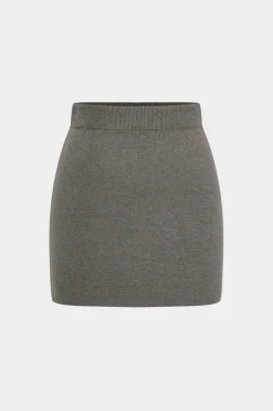 Basic Solid Knit Mini Skirt