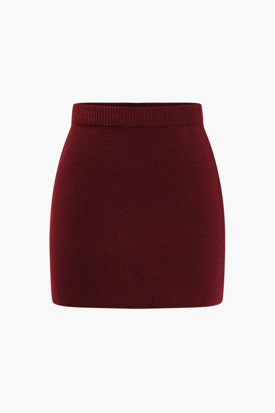 Basic Solid Knit Mini Skirt