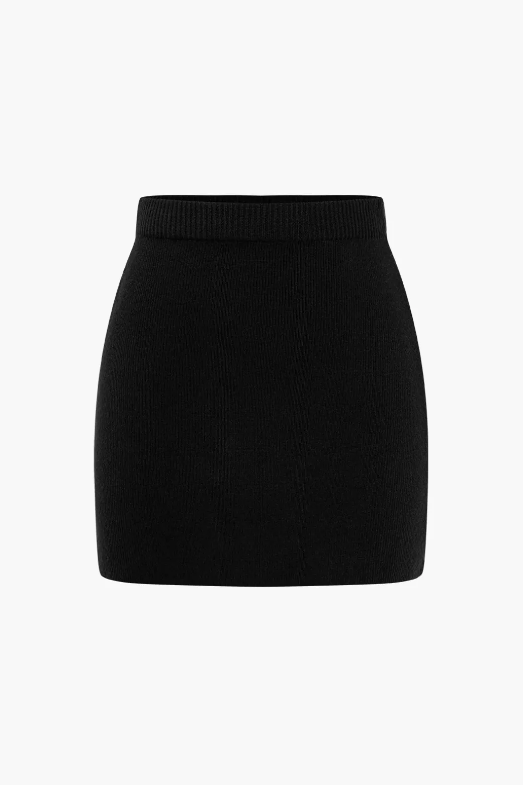 Basic Solid Knit Mini Skirt