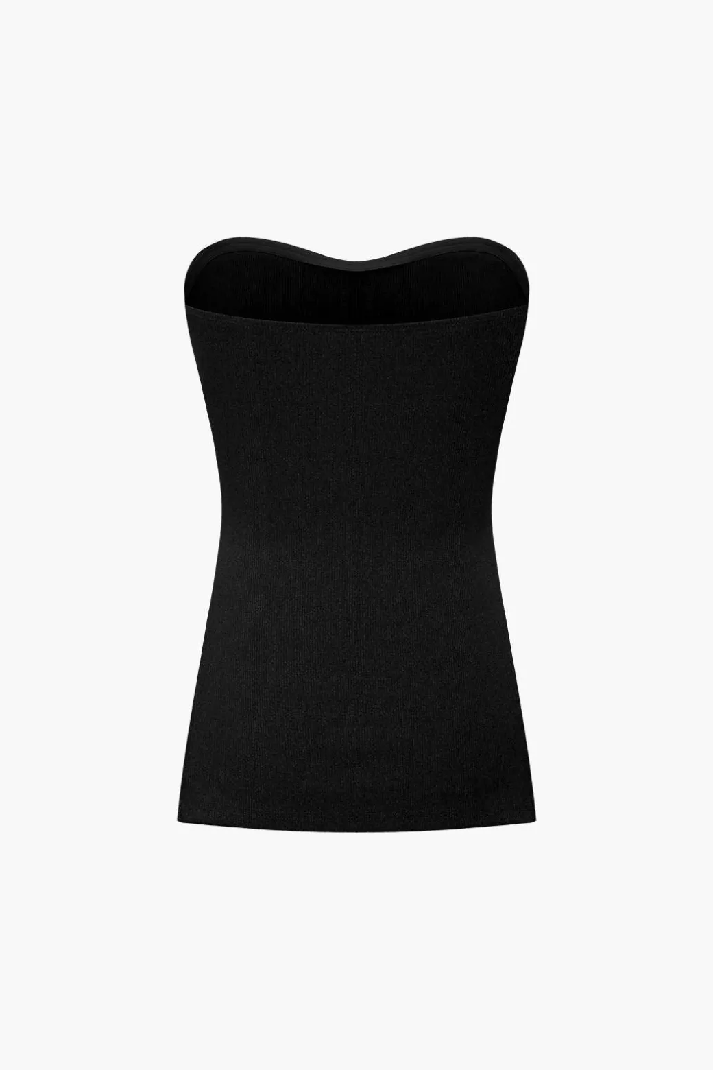 Basic Solid Knit Split Strapless Top And Shorts Set