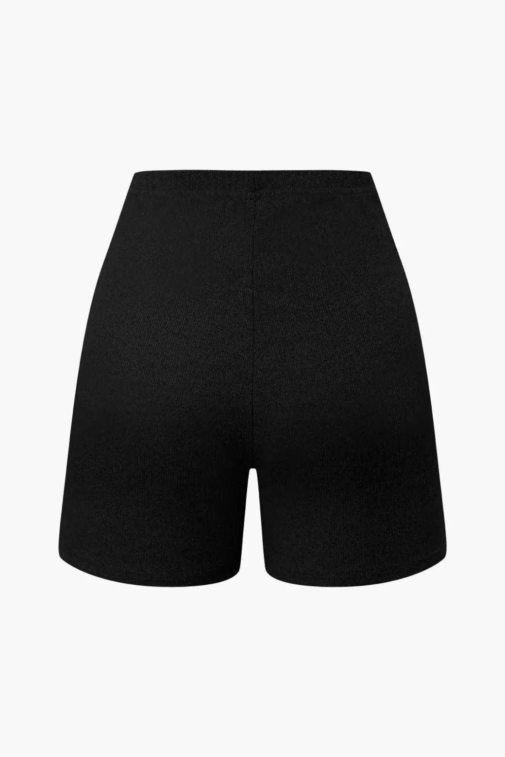 Basic Solid Knit Split Strapless Top And Shorts Set