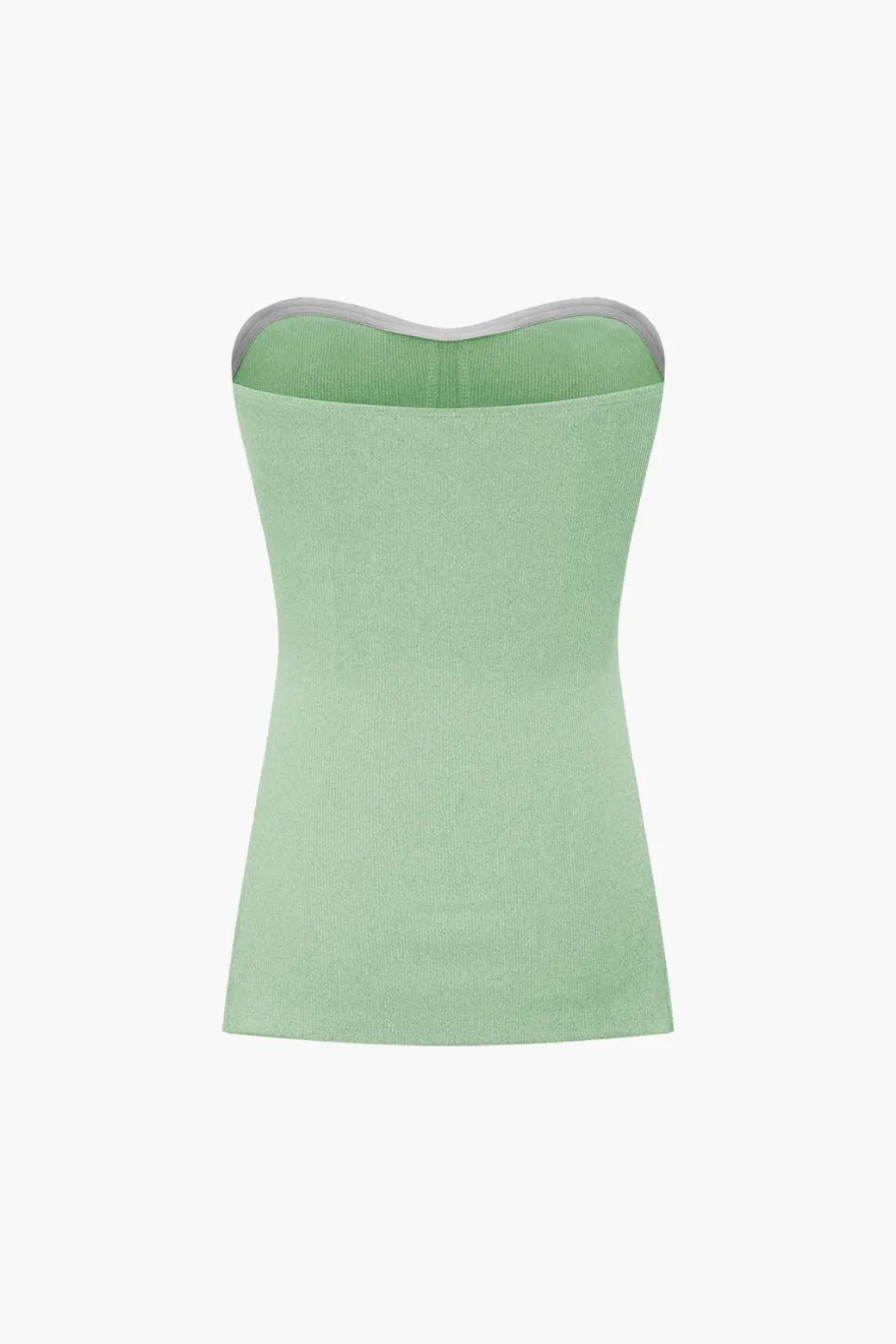 Basic Solid Knit Split Strapless Top And Shorts Set