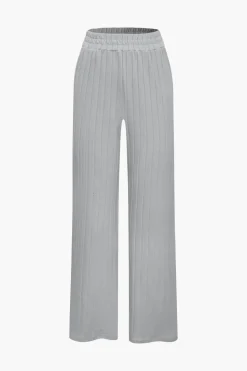 Basic Solid Knit Tank Top And High Waist Pants Set