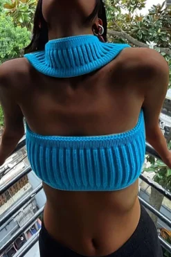 Basic Solid Ribbed Knit Crop Tank Top