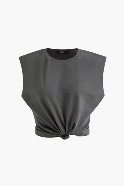 Basic Solid Sleeveless T-shirt