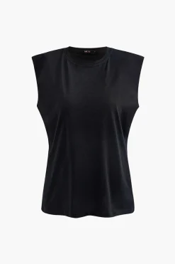 Basic Solid Sleeveless T-shirt