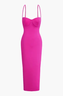 Basic Solid Slip Maxi Dress