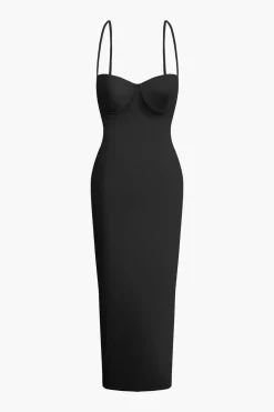 Basic Solid Slip Maxi Dress