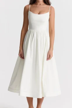 Basic Solid Slip Midi Dress