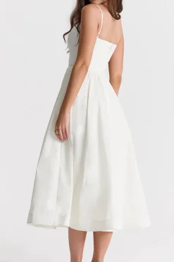 Basic Solid Slip Midi Dress