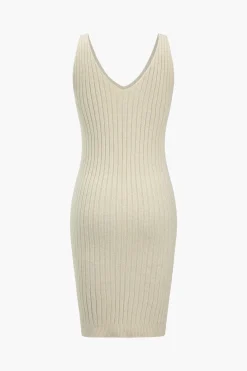 Basic Solid Sweater Top And Tank Dress Set