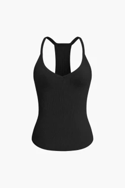 Basic Solid V-neck Tank Top