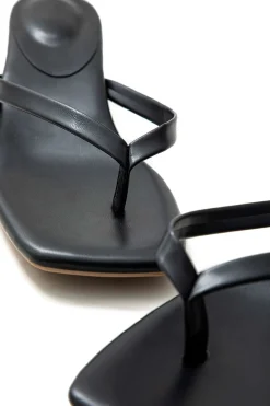 Basic Square Toe Thong Heeled Sandals