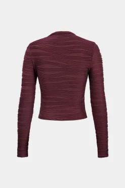 Basic Textured Long-Sleeve Top