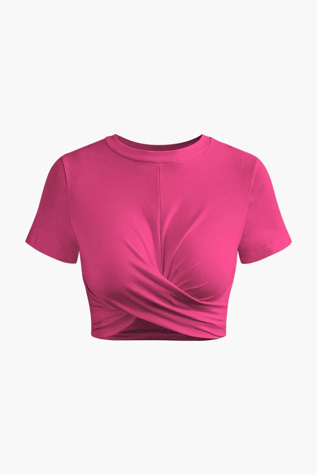 Basic Twist Hem Crop T-shirt