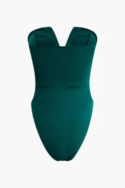 Basic V-neck Strapless Bodysuit