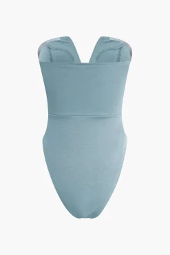 Basic V-neck Strapless Bodysuit