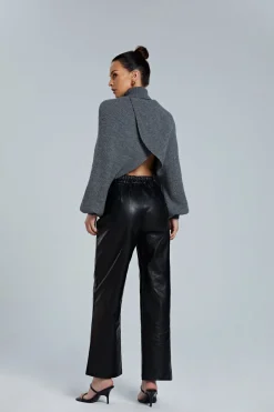 Batwing Sleeve Turtleneck Crop Sweater