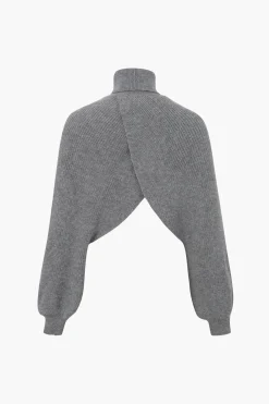 Batwing Sleeve Turtleneck Crop Sweater