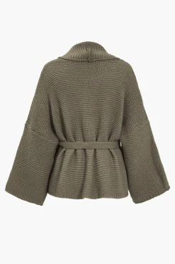Belted V-neck Sweater Cardigan