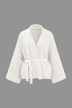 Belted V-neck Sweater Cardigan