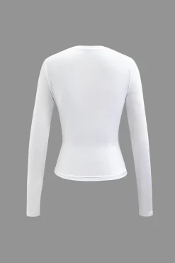 Body Heat Print Long Sleeve Top