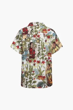 Boho Print Short-Sleeve Shirt