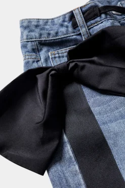 Bow Tie Patchwork Pocket Jeans