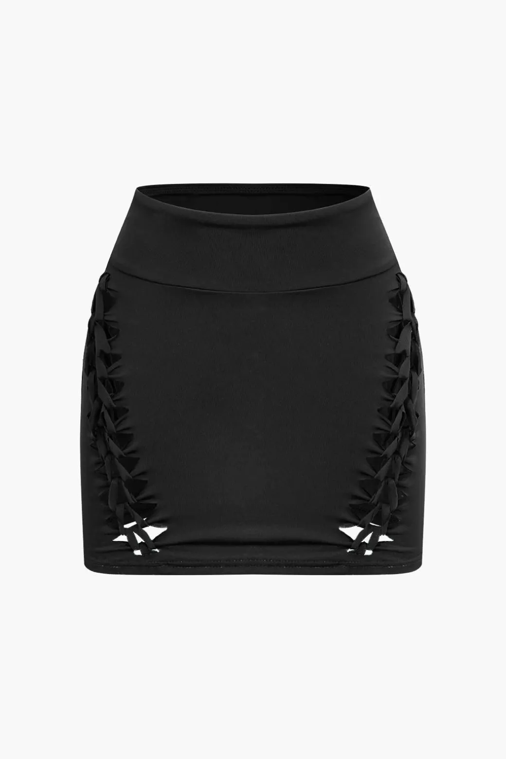 Braided Cut Out Round Neck Tank Top And Skirt Set