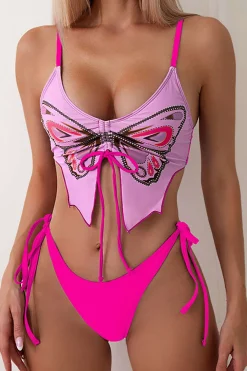 Butterfly Pattern Bikini Set