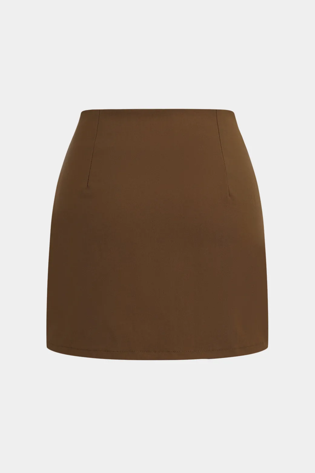 Button Detail Fake Pocket Skirt Set