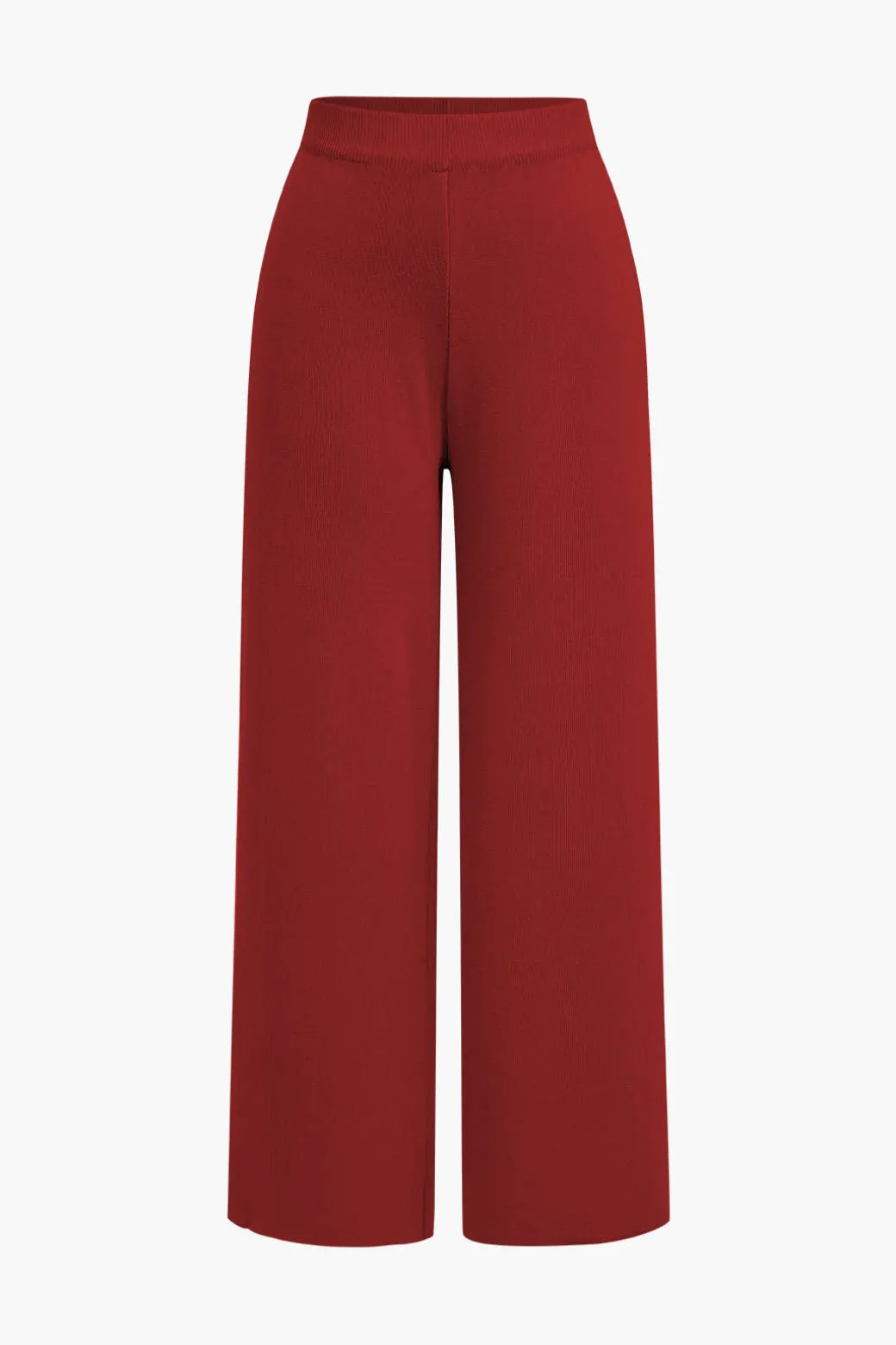 Button Detail Knit Cardigan And Wide-Leg Pants Set