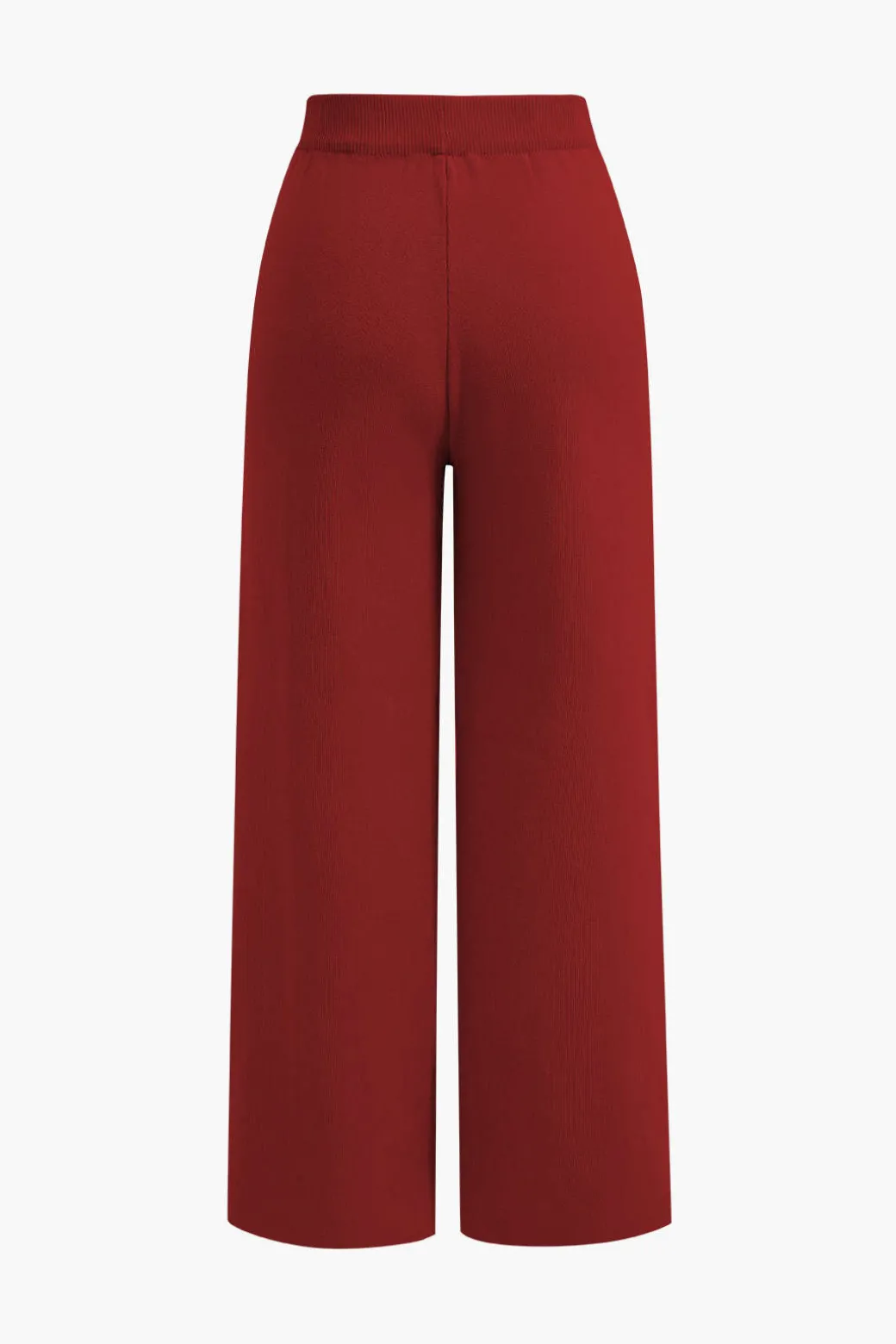 Button Detail Knit Cardigan And Wide-Leg Pants Set