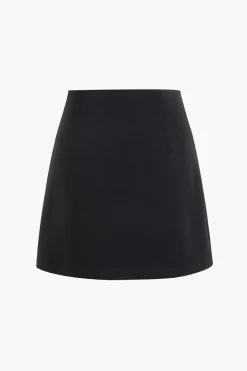 Button High Waist Skirt